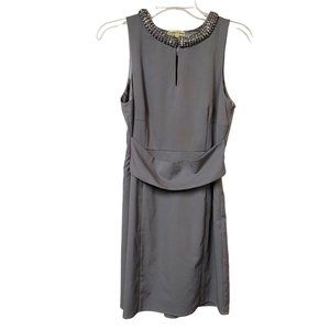Altar'd State Dress Women's Size Medium Silver Gray Beaded Neckline Sleeveless